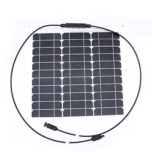 nuzamas 30W 12V Panel Solar de batería SunPower celda Ultra Thin Flexible con Conector Carga para...