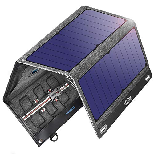 VITCOCO Cargador Solar Portátil, 29W Portatil Cargador Solar Panel Placa Plegable Impermeable Power...
