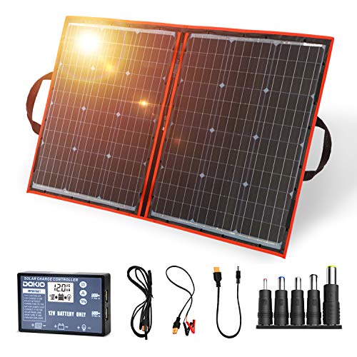 DOKIO Panel Solar Plegable 100w monocristalino para cargar 12v Batería, PORTáTIL,...