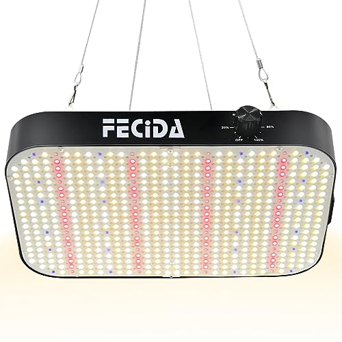 FECiDA 600W Grow Light, Regulable Focos LED Cultivo Interior, Lamparas LED de Planta de Espectro...